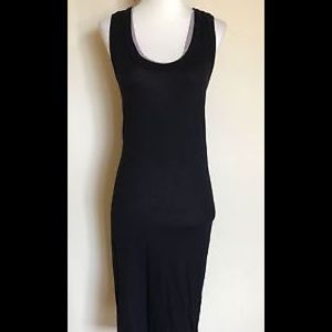 Enza Costa Bold Double Racer Dress, Black/Natural
